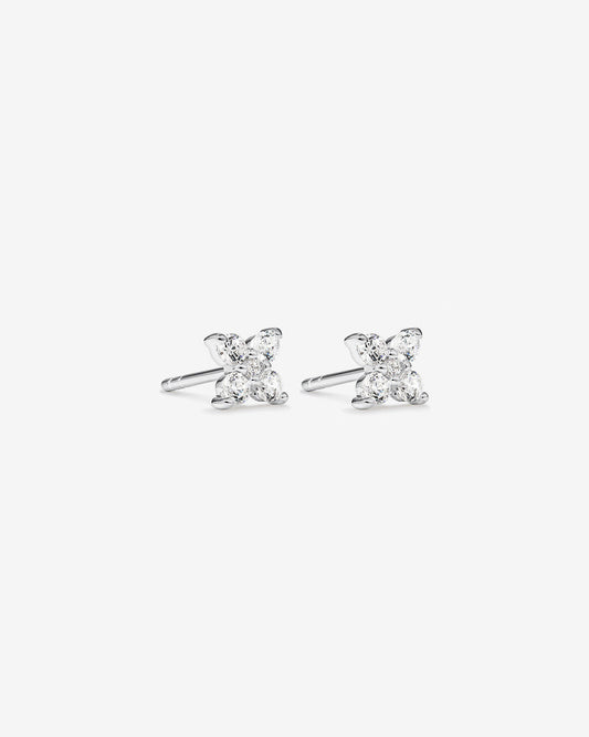 Round Cut Cubic Zirconia in 925 Sterling Silver Earrings 1