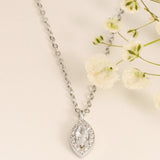 0.30 CT Marquise Moissanite Diamond Halo Pendant Necklace in Solid Gold 2