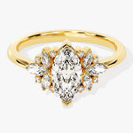 Stunning 1.0-1.50 CT Marquise Moissanite Engagement Ring with Cluster Design 1