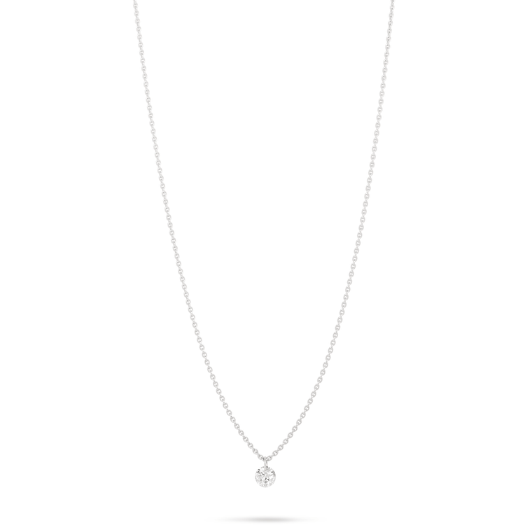 0.30 CT Round Shape Moissanite Diamond Solitaire Necklace in Solid Gold 3