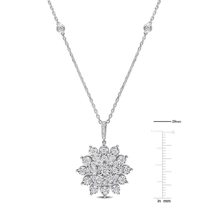 Round Cut Cubic Zirconia in 925 Sterling Silver Necklace 5