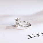 Stunning 1.0 - 2.0 CT Emerald Moissanite Engagement Ring with Pave and Halo Design 8