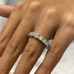 Stunning 2.58 CT Round Moissanite Stones Share Prongs Wedding Bands 1