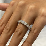 Stunning 2.58 CT Round Moissanite Stones Share Prongs Wedding Bands 1