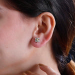 Round Cut Cubic Zirconia in 925 Sterling Silver Earrings 3