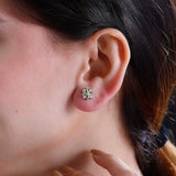 Round Cut Cubic Zirconia in 925 Sterling Silver Earrings 3