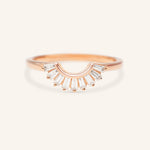 Stunning 0.2 TCW Baguette Moissanite Stones Curved Wedding Bands 3