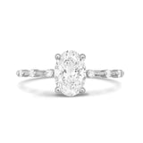 Stunning 0.5 CT Oval Moissanite Stones Engagement Ring In Dainty Pave Design 1