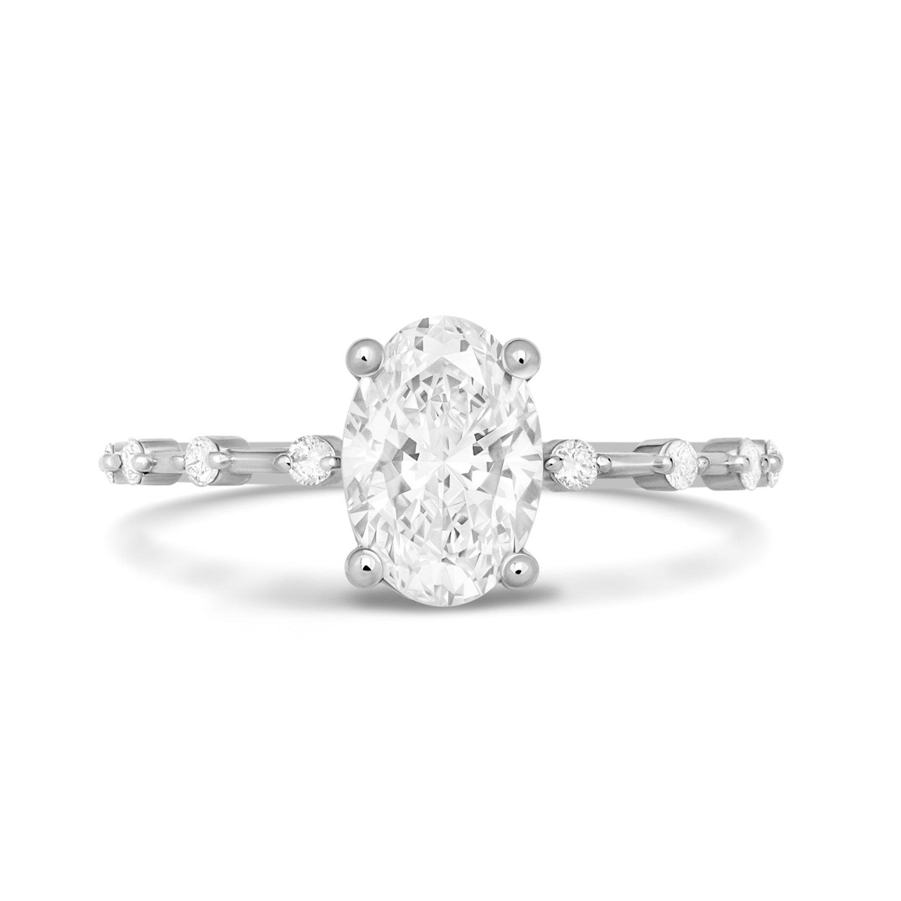Stunning 0.5 CT Oval Moissanite Stones Engagement Ring In Dainty Pave Design 1