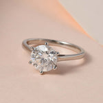 Round Cut Solitaire Style Cubic Zirconia in 925 Sterling Silver Ring 2