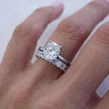 Stunning 0.60 CT Emerald Moissanite Stones Full Eternity Wedding Band 2
