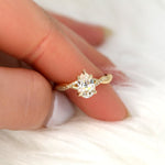 Stunning 1.50 CT Pear Moissanite Engagement Ring with Twisted Pave Design 6