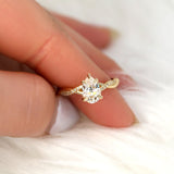 Stunning 1.50 CT Pear Moissanite Engagement Ring with Twisted Pave Design 6
