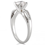 Stunning 0.50-1.50 CT Round Moissanite Engagement Ring With Two Tone & Twisted Pave Design 4