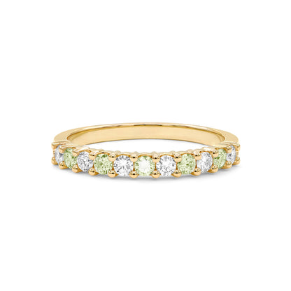 0.33 TCW Round Peridot Lab Made Diamond- August Birthstone Wedding Band 5