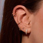 1.0 TCW Round Cut Moissanite Cuff Earrings in Gold 9