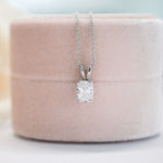 1.0 CT Radiant Cut Moissanite Diamond Solitaire Pendant Necklace in Solid Gold 1