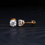 2.0 TCW Round Cut Moissanite Stud Earrings in Gold 3