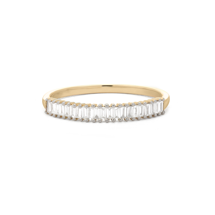 Stunning 0.16 TCW Baguette Moissanite Stones Half Eternity Wedding Bands 1