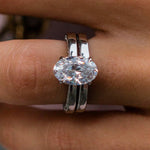 Oval Cut Solitaire Style  Cubic Zirconia in 925 Sterling Silver Ring 6