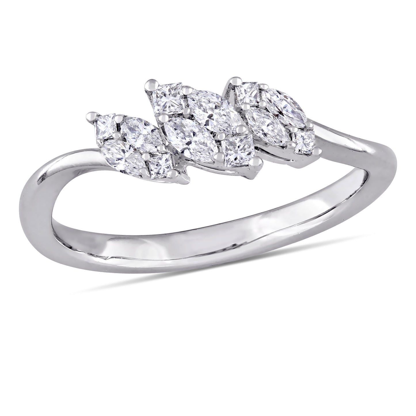 Round Cut Cubic Zirconia in 925 Sterling Silver Wedding Bands 1