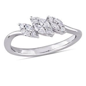 Round Cut Cubic Zirconia in 925 Sterling Silver Wedding Bands