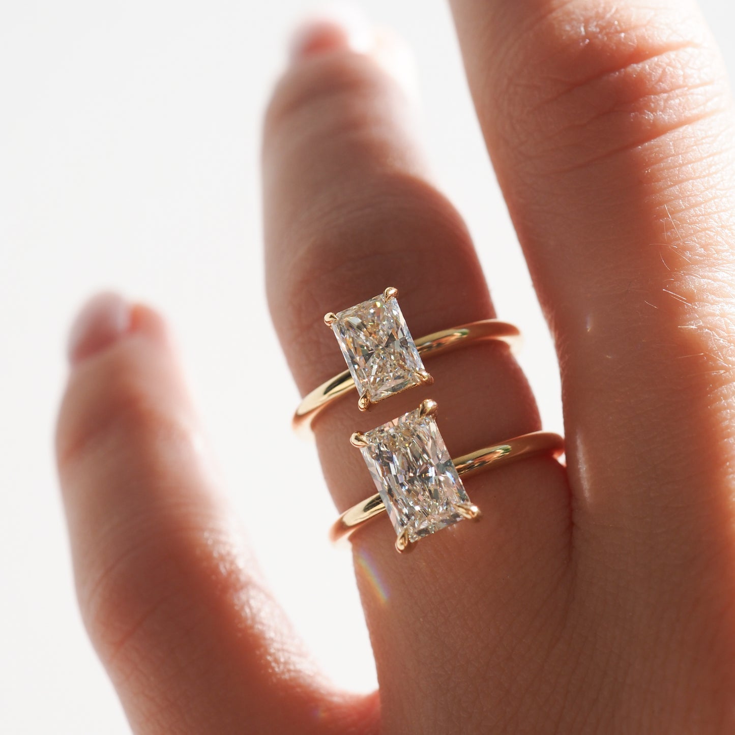 Stunning 1 CT Radiant Moissanite Engagement Ring with Solitaire Design 1
