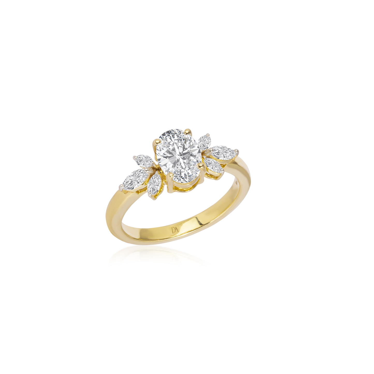 Stunning 2.0 CT Oval Moissanite Engagement Ring with Cluster Design 1
