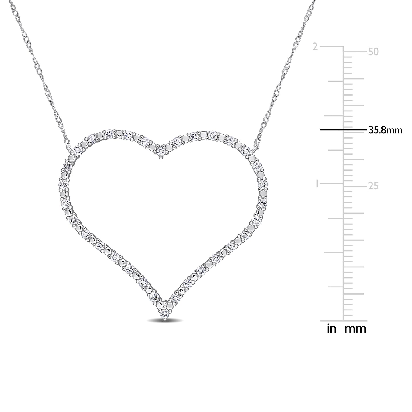 Round Cut Cubic Zirconia in 925 Sterling Silver Necklace 10