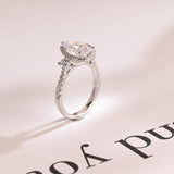 Stunning 1.0 - 2.0 CT Pear Moissanite Engagement Ring with Pave & Halo Design 10