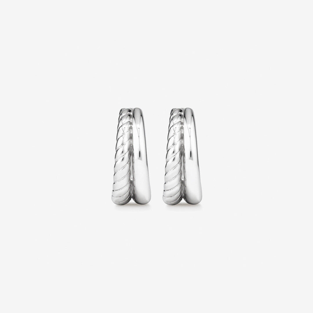 Round Cut Cubic Zirconia in 925 Sterling Silver Earrings 2