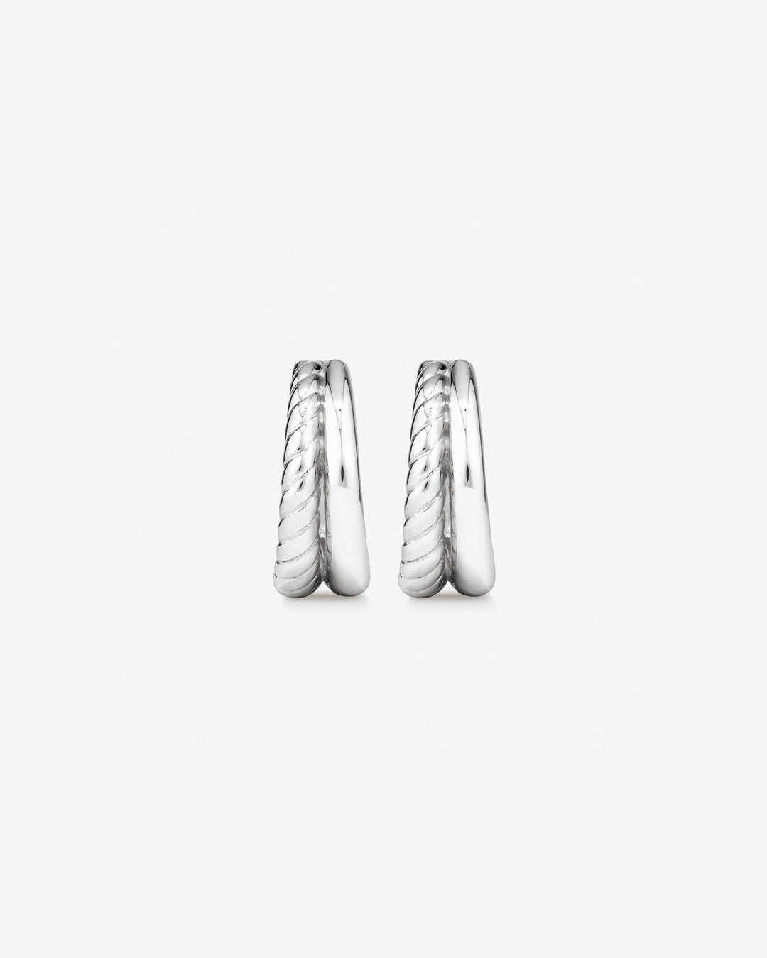 Round Cut Cubic Zirconia in 925 Sterling Silver Earrings 2