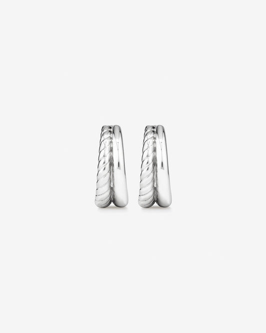 Round Cut Cubic Zirconia in 925 Sterling Silver Earrings 2
