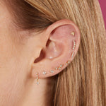 1.0 TCW Round & Princess Cut Moissanite Dangle Earrings in Gold 6