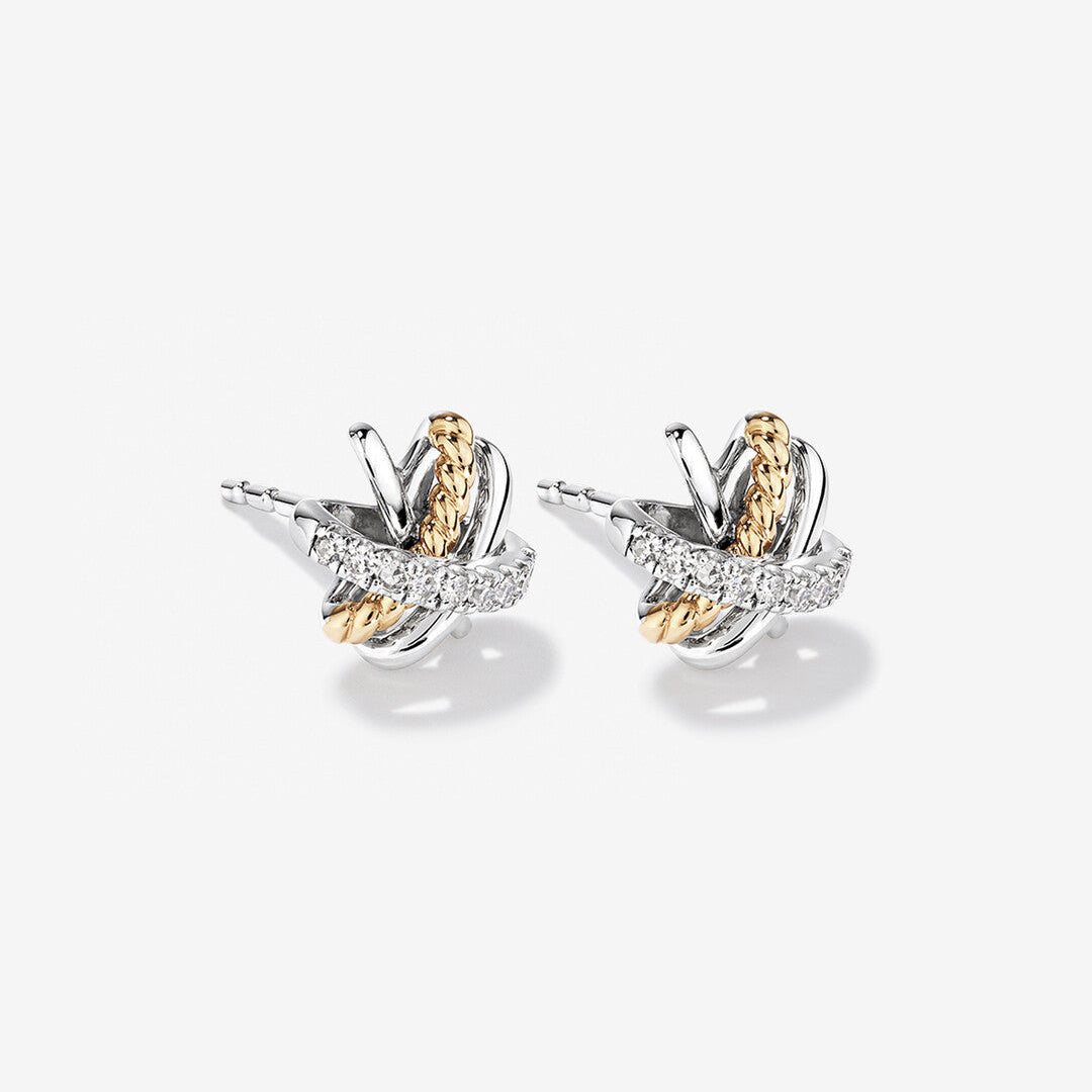 Round Cut Cubic Zirconia in 925 Sterling Silver Earrings 1