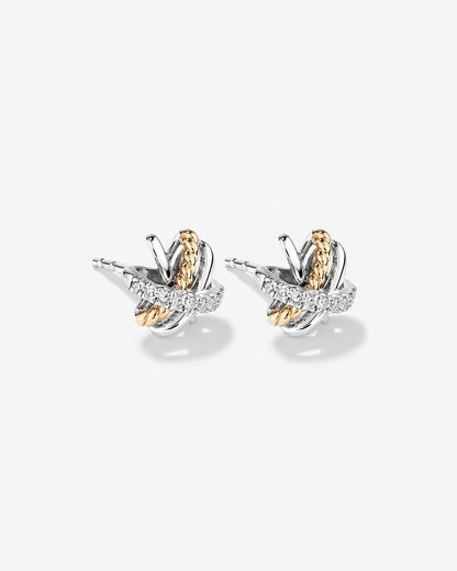 Round Cut Cubic Zirconia in 925 Sterling Silver Earrings 1