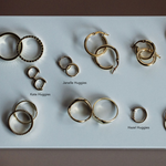 0.30 TCW Round Shape Moissanite Huggies Earrings in Gold 5