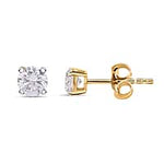 Round Cut Cubic Zirconia in 925 Sterling Silver Earrings 1