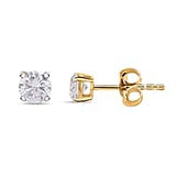 Round Cut Cubic Zirconia in 925 Sterling Silver Earrings 1