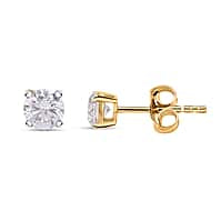 Round Cut Cubic Zirconia in 925 Sterling Silver Earrings 1