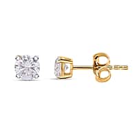 Round Cut Cubic Zirconia in 925 Sterling Silver Earrings 1
