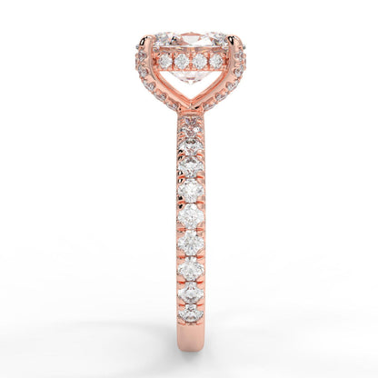 Stunning 2.11 CT Oval Moissanite Engagement Ring with Hidden Halo & Pave Design 10