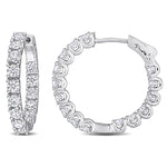 Round Cut Cubic Zirconia in 925 Sterling Silver Earrings 2