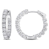 Round Cut Cubic Zirconia in 925 Sterling Silver Earrings 2