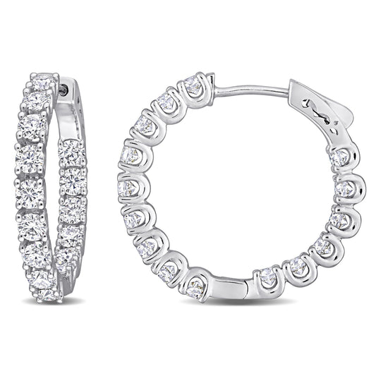 Round Cut Cubic Zirconia in 925 Sterling Silver Earrings 2