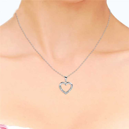 Round Cut Cubic Zirconia in 925 Sterling Silver Necklace 2