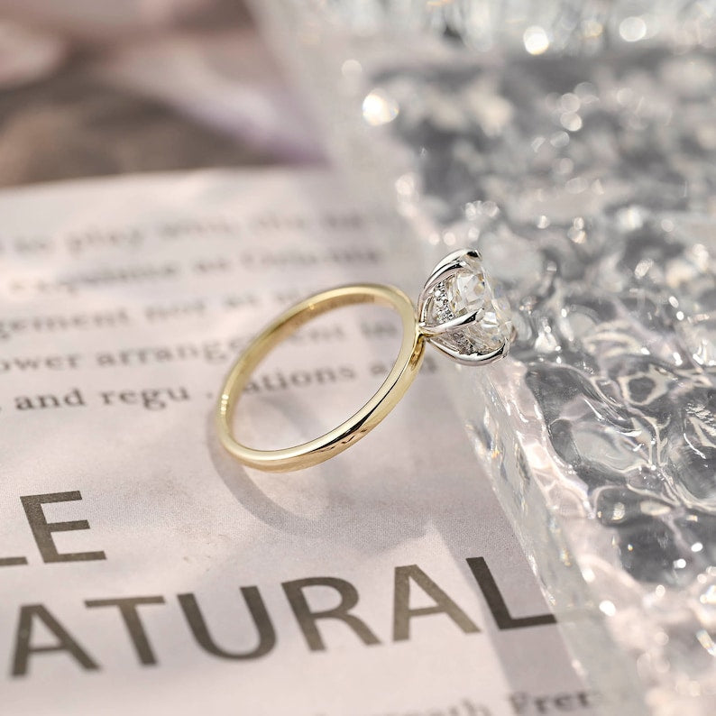 Stunning 2.5 CT Round Moissanite Engagement Ring with Hidden Halo Design 4