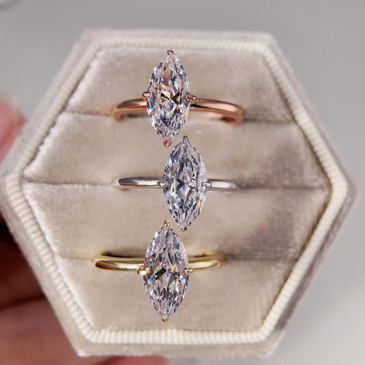 Stunning 2.0 CT Marquise Moissanite Engagement Ring with Solitaire Design 2
