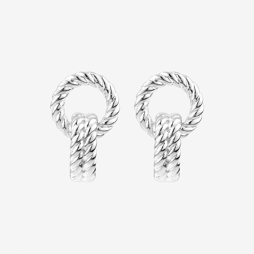 Round Cut Cubic Zirconia in 925 Sterling Silver Earrings 2