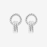 Round Cut Cubic Zirconia in 925 Sterling Silver Earrings 2